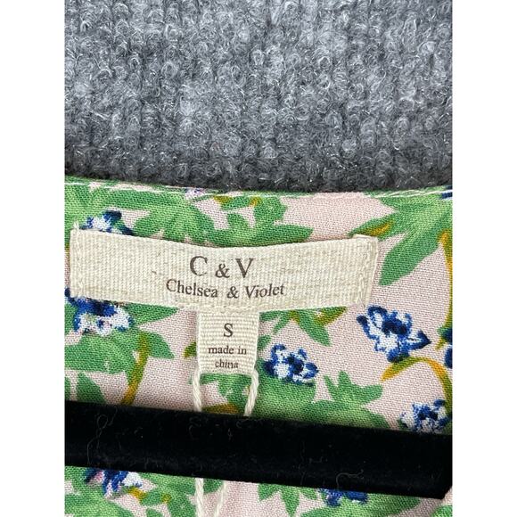 Chelsea Violet Dress Flare Small A-Line Long Sleeve V-Neck Green - Picture 10 of 15